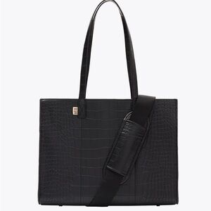 Beis The Work Tote in Black Croc